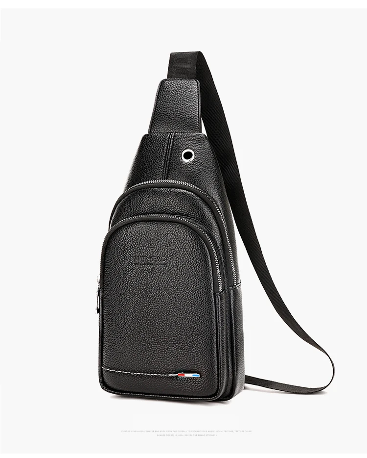 Wobag Мужская Одна сумка на ремне нагрудная Мода из кожи ПУ портативный однотонный деловой сумка через плечо
