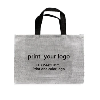 

100pcs Custom Logo gift bags High quality silver Shopping bags Clothes bags gold bags