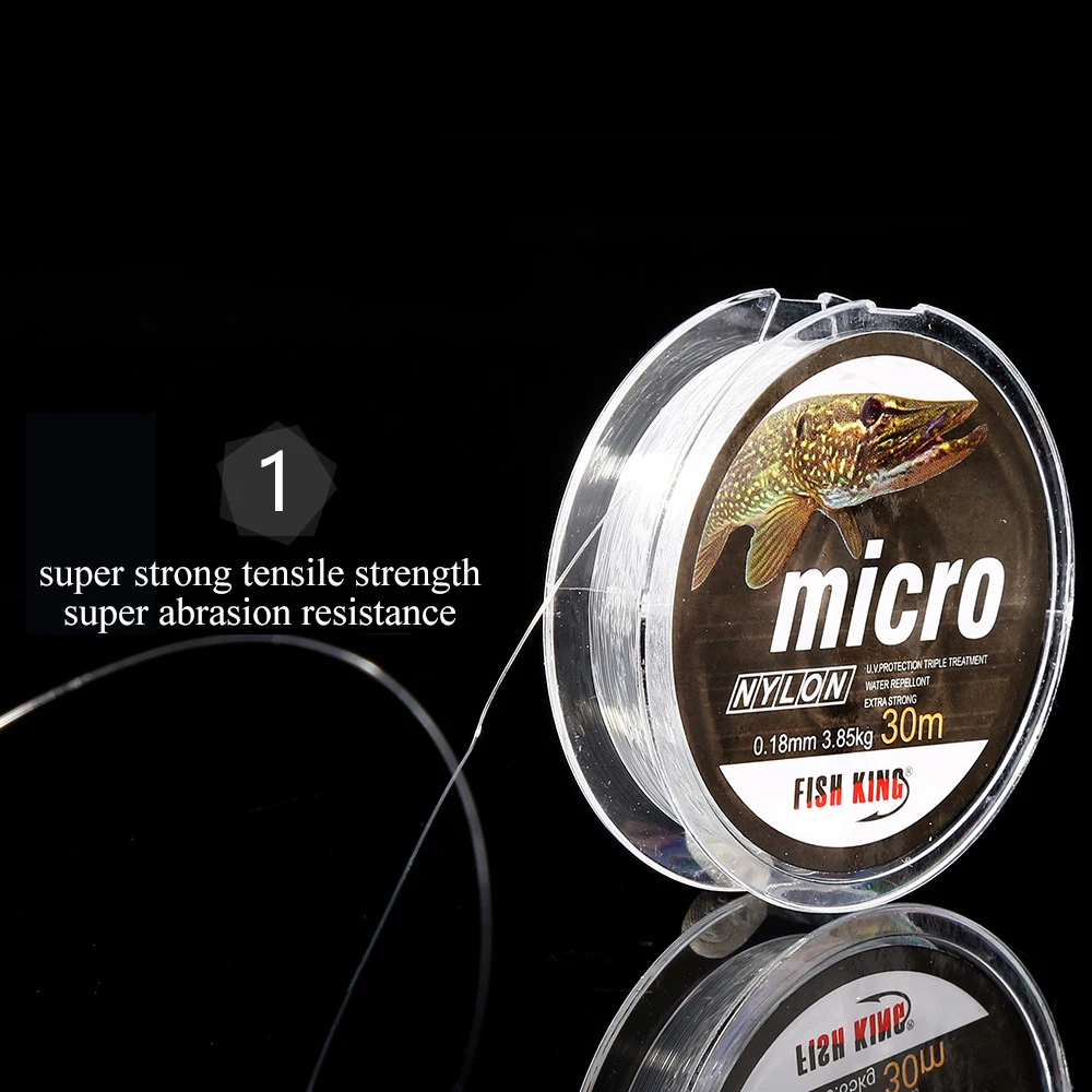 FISH KING 30M MICRO Nylon Ice Fishing Line 0.08mm-0.25mm 2.9LB-12.5LB Extra Strong Fishing Line For Winter Ice Fishing FISH KING 30M MICRO Nylon Ice Fishing Line 0.08mm-0.25mm 2.9LB-12.5LB Extra Strong Fishing Line For Winter Ice Fishing