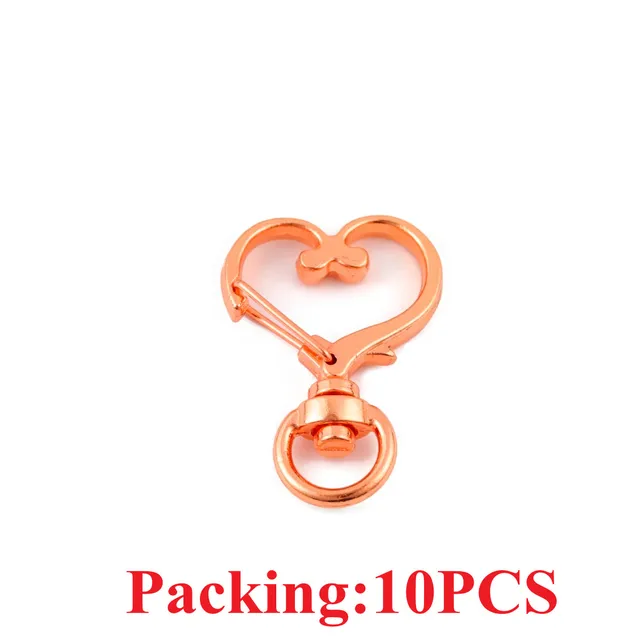 5-20pcs/lot Key Chain Key Ring keychain Bronze Rhodium Gold 28mm Long Round Split Keyrings Keychain Jewelry Making Wholesale DIY 10PCS Rose heart