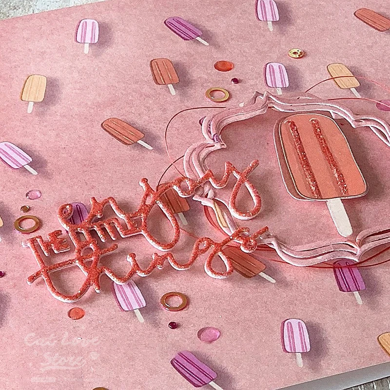 Enjoy the little things Word Metal Cutting Dies Scrapbooking Stencil Die Cuts Card Making DIY Craft Embossing New Dies For