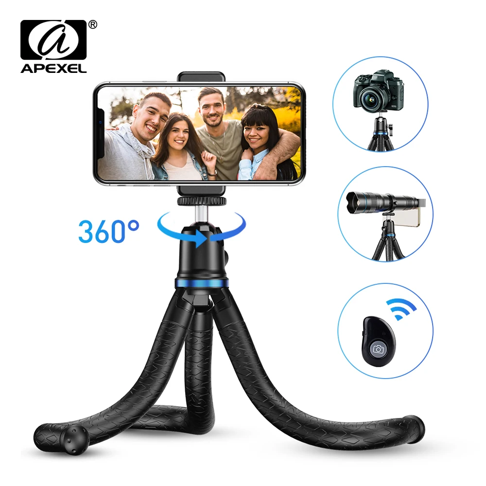 APEXEL Tragbare Flexible Octopus Stativ Erweiterbar Telefon Stehen 360 Rotation Vertikale Schießen Stativ Für Telefon DSLR Gopro