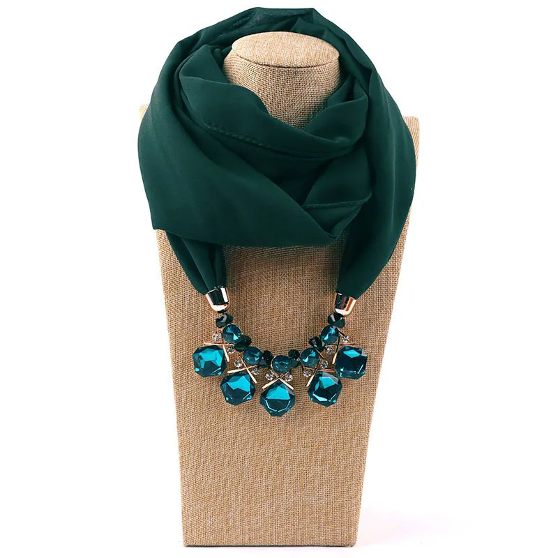 Hd0613c407a194fbebb9db05cd2bc4b90g Elegant Girl Beads Necklace Pendant Ring Scarf Multi-style Lady Chiffon Solid Scarf Hijabs Muslim Head Scarve Turban Accessories Mallzona