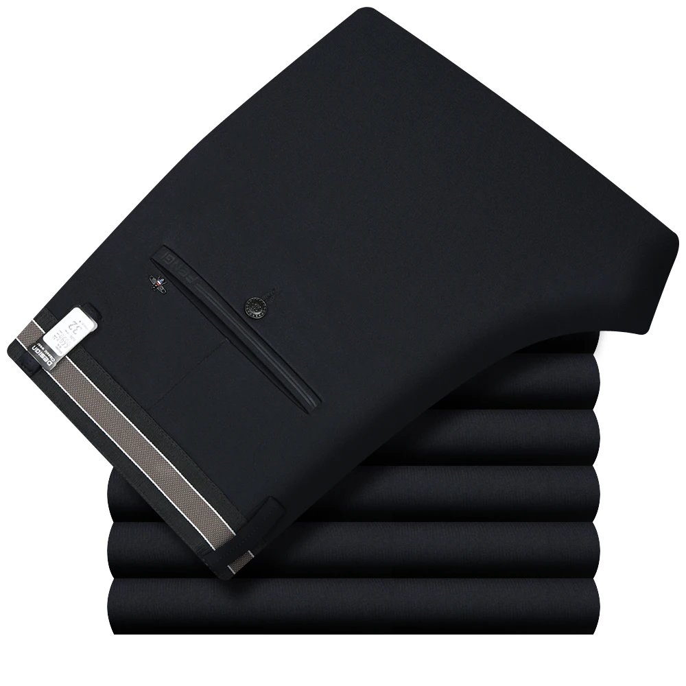 dark blue 6696 ICPANS, мужской костюм, брюки, классические, прямые, осень, для офиса, брюки, для мужчин, формальная одежда, брюки, деловые брюки для мужчин, большой размер - Цвет: dark blue 6696