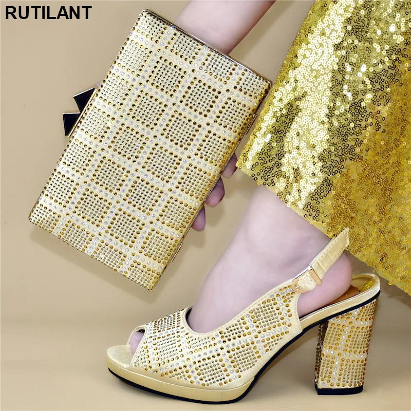 

New Italian Matching Shoe and Bag Set for Party Parties Designer Shoes Women Luxury 2019 Nigerian Matching Shoes and Bag Sets