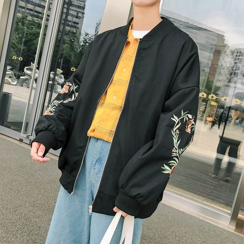 

INS Super Fire Coat Spring And Autumn Korean-style Trend Handsome Baseball Uniform Hong Kong Style CHIC Students Couples Embroid