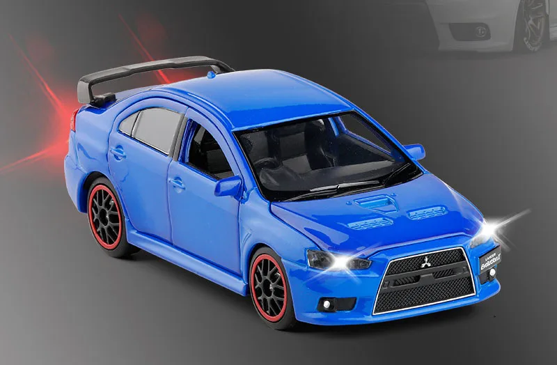 1/32 LANCER EVO X Моделирование игрушки модель машины из сплава Детские игрушки Подлинная Лицензия коллекция военный внедорожный автомобиль - Цвет: Небесно-голубой