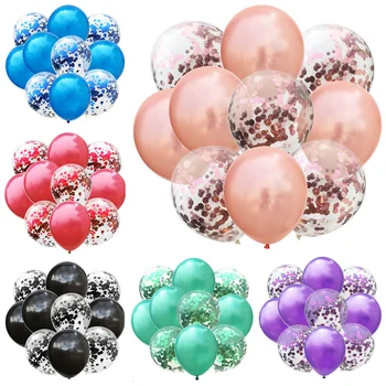 

10 Pcs/set Latex Balloons Confetti Balloon Set for Wedding Happy Birthday Party Balloon Decoration Baby Shower Helium Balloons