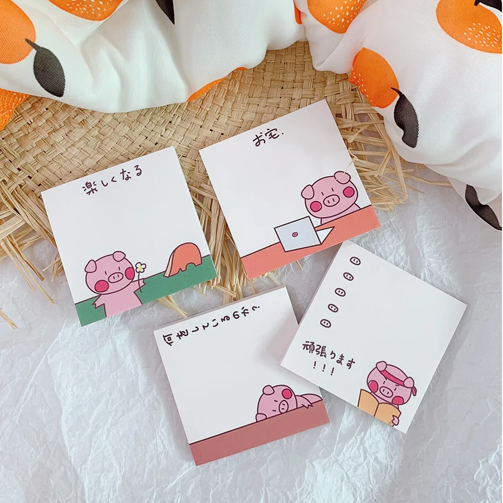 AngelHere Store Kawaii блокнот для заметок портативный милый поросенок проект Tearable memo Note для мальчиков девочек satiery офисные школьные принадлежности