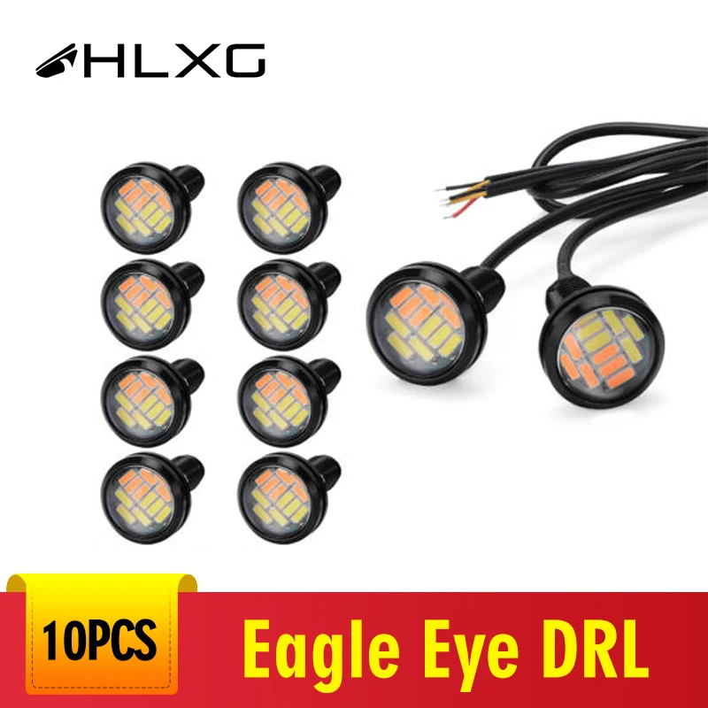 10 Pieces 23mm Led Eagle Eye 4014 LED Waterproof Daytime Running Lights Source Backup Reversing Parking Signal Lamp Amber HLXG | Автомобили