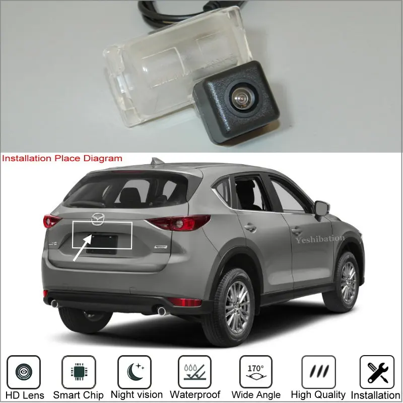 

Автомобильная камера заднего вида для Mazda CX-5 cx5 2017 2018 2019 KF, камера заднего вида для резервного копирования парковки