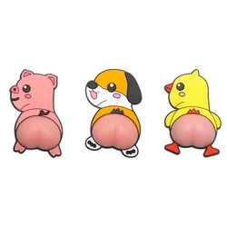 Autocollant de porte de pare choc de voiture pour enfants et adultes, jouet de décompression, fesses de pêche, dessin animé, chien, cochon, canard, Squishy 