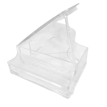 

Earring Necklace Clear Plastic Home Decorative Accessories Makeup Jewelry Storage Box Piano Shape Desktop Dustproof Display