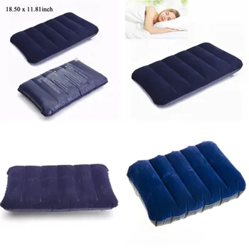 

Foldable Pillow Outdoor Travel Sleep Pillow Air Inflatable Portable Break Rest Pillow Blue