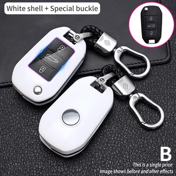 Carbon Fiber Car Smart Key Cover Case For Peugeot 3008 208 308 508 408 2008 307 4008 Citroen C4L Protect Shell Accessories - Carbon Fiber Car Smart Key Cover Case For Peugeot 3008 208 308 508 408 2008