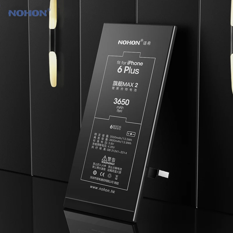 Nohon аккумулятор для iPhone 6 Plus 3350-3650 мАч емкость литий-полимерные Встроенные батареи+ инструменты для Apple iPhone 6 Plus 6 Plus батарея