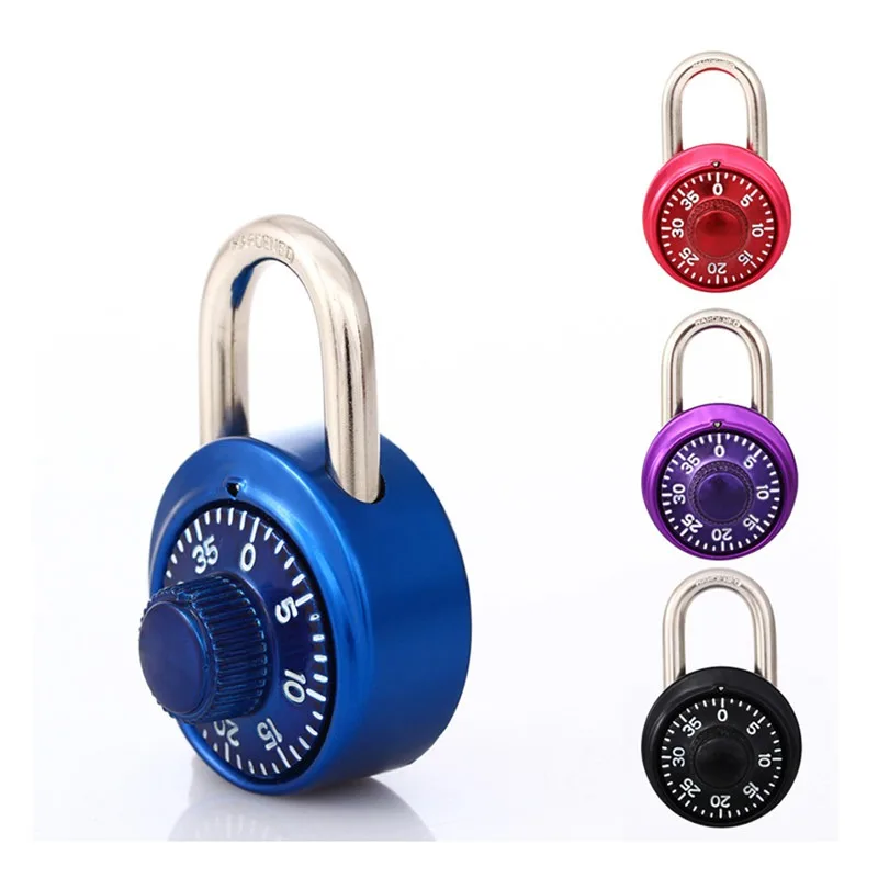 

Safe Fixed Number Lock Digital Rotating Password Steel Round Padlock Turntable Gym Cabinet Student Door Lock Letter Hardware