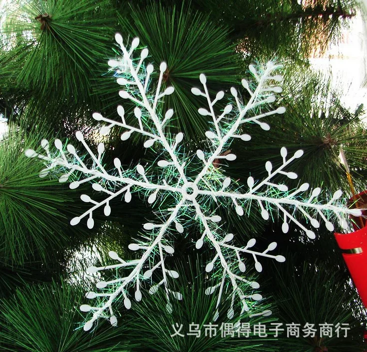 Christmas Decoration Snowflake Wire Wound Plastic Snowflake Christmas Showcase Shopping Mall Decoration White Snowflake