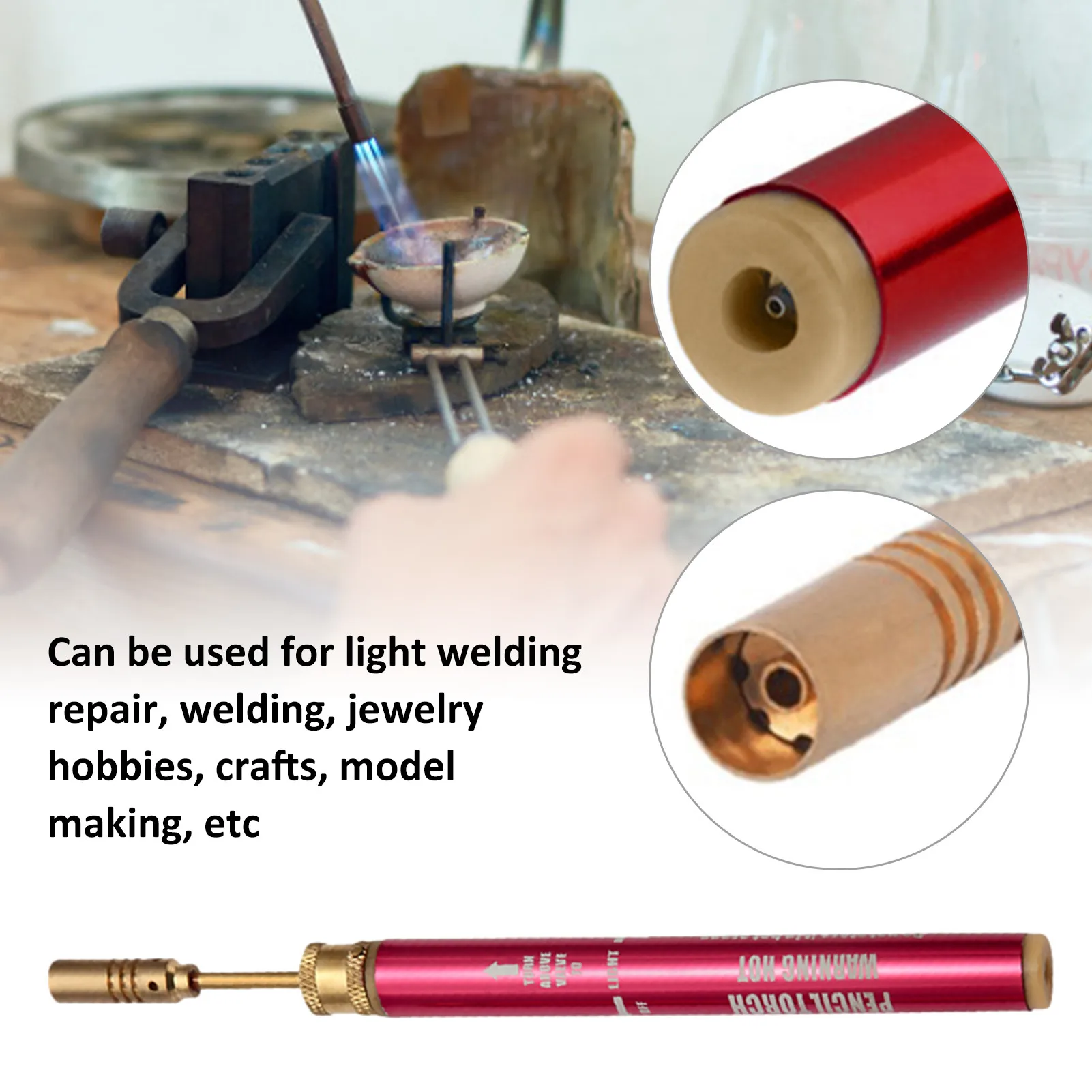 Welding Torch Kitchen Igniter Portable Flame Jet Pen Welding Torch Small Air Blow Portable Pen For Outdoor BBQ Cigar Bake