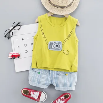 

2020 Summer Cotton High Quality Baby Boy Clothes Printing Camera Cartoon Toddler Boys Clothing Roupa Infantil Outfit