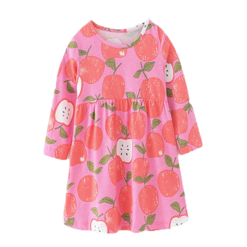 

Jumping Meters Baby Apple Dresses Girls Autumn Spring Princess Cute Children Clothing New Arrival Kids Dress Clothing