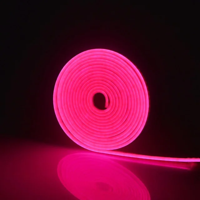 Светодиодная неоновая трубка переменного тока 220 В SMD 2835 Гибкая неоновая лента для наружного декоративного освещения 1 м 2 м 3 м 4 м 5 м 8 м 10 м 15 м - Испускаемый цвет: Pink
