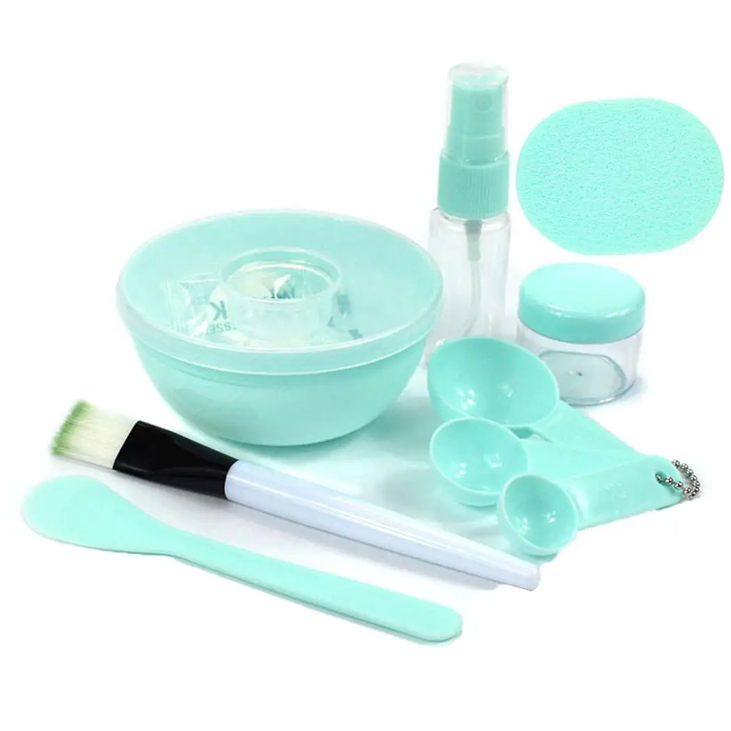 

Facial Mask DIY Beauty Tool Bowl 15g/5g/2.5g Brush Spray Bottle Measuring Spoon Set Pink, Green