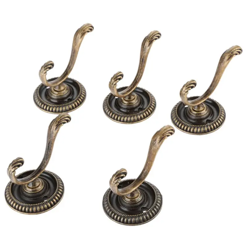 HHO 5Pcs Антикварная вешалка для дверей крючки винтажная настенная ванной сумка