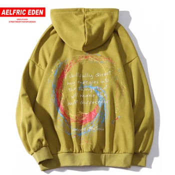 

Aelfric Eden Colorful Paisley Letter Print Men Hooded Sweatshirts Harajuku Hoodie Casual Cotton Hip Hop Male Pullover Streetwear