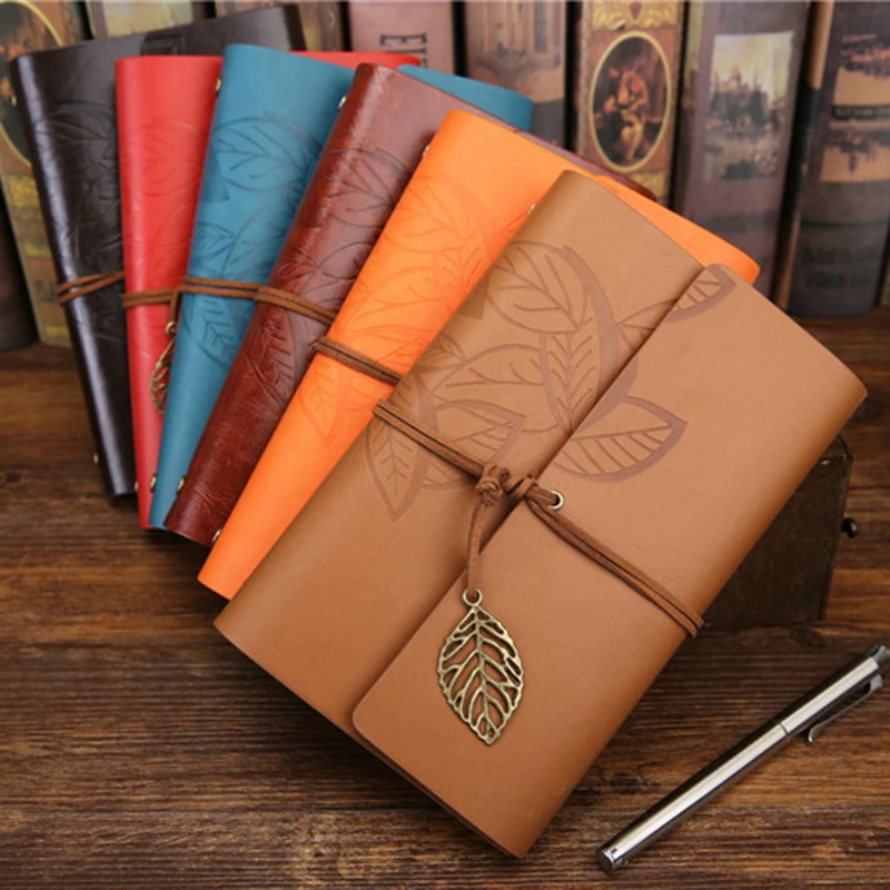 

Retro Notebook PU Leather Spiral Notepad Literature Book Replaceable Paper Diary Planners School Stationery Gift