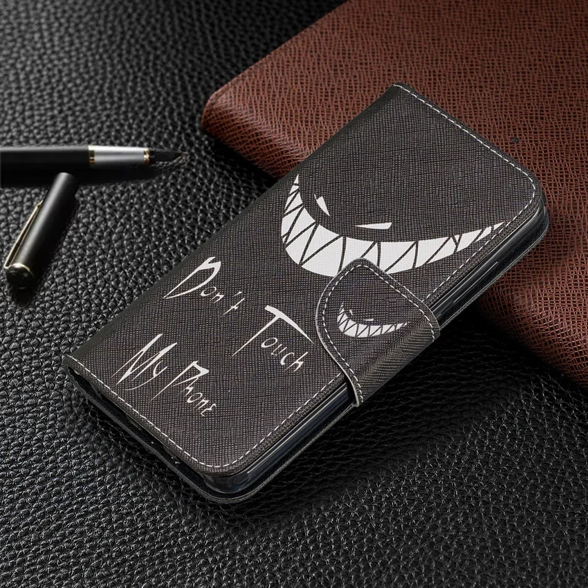 Cartoon Leather Flip Case For Huawei Y3 2017 Y5 2018 Y6 Pro Y7 Y9 Prime 2019 Nova 3i 4E 5i P Smart Wallet Cover Phone Bags Book huawei silicone case