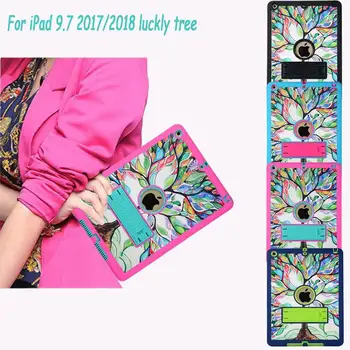 

Lucky Tree Bracket silicon PC Smart Cover Case for Apple iPad 6 Pro 9.7 A1673 A1674 A1675 A1566 A1567 Shockproof Bumper