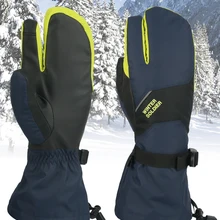 Nuovo 3 Dita Impermeabile Inverno Neve Sci Guanti Uomo Donna Nero Rosa Touchscreen di Protezione della Mano Caldo Sci Guanti Da Snowboard