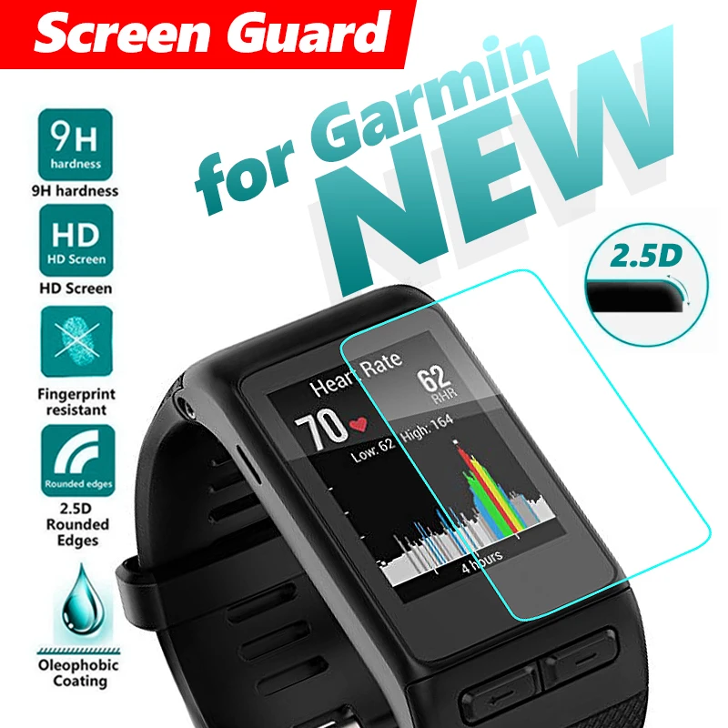 Полностью подходит HD Прозрачная пленка из закаленного стекла для Garmin Vivoactive HR Смарт-часы защита экрана Простая установка Защитная пленка для экрана