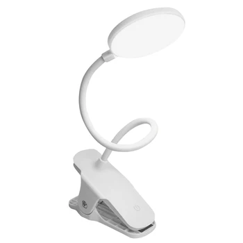 

18 LEDs Dimmable Flexible Study Clamp Desk Lamp Eye-Care Press Sensitive 5W Light, Memory Function, USB Rechargeable 2500MAh