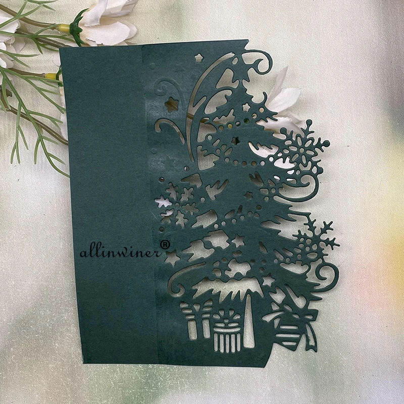Pochoir Métal Découpe Arbre Et Cloche De Noël – Pour Cartes DIY – Format 7x6,5 Cm