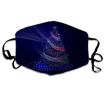 

Adults Unisex Christmas Mask Mouth Masks Warm Cotton Face Mask Adjustable Soft Washable Printed Pattern Mascarilla Navida