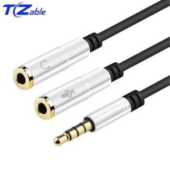 

3.5mm Jack 4 Poles Audio Splitter Cable Extension Wire for Computer Jack 3.5 mm 1 Male to 2 Female Mic Headset Adapter 30cm