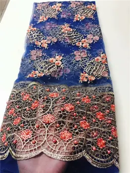 

Latest French Lace Fabric 2020 African Handmade Beads Lace Fabric Embrodery Lace Trim For African Bridal Lace Fabric
