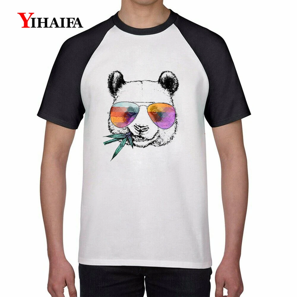 

Summer Mens T Shirts 3D Panda Animal Funny Graphic Tees Hip Hop Tee Plus Size White Tops Harajuku Casual T-shirt