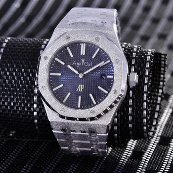 

Classic New Men Automatic Mechanical Watch Stainless Steel Silver Matte Crystal Diver Sapphire Sport Watches Blue Grey AAA+