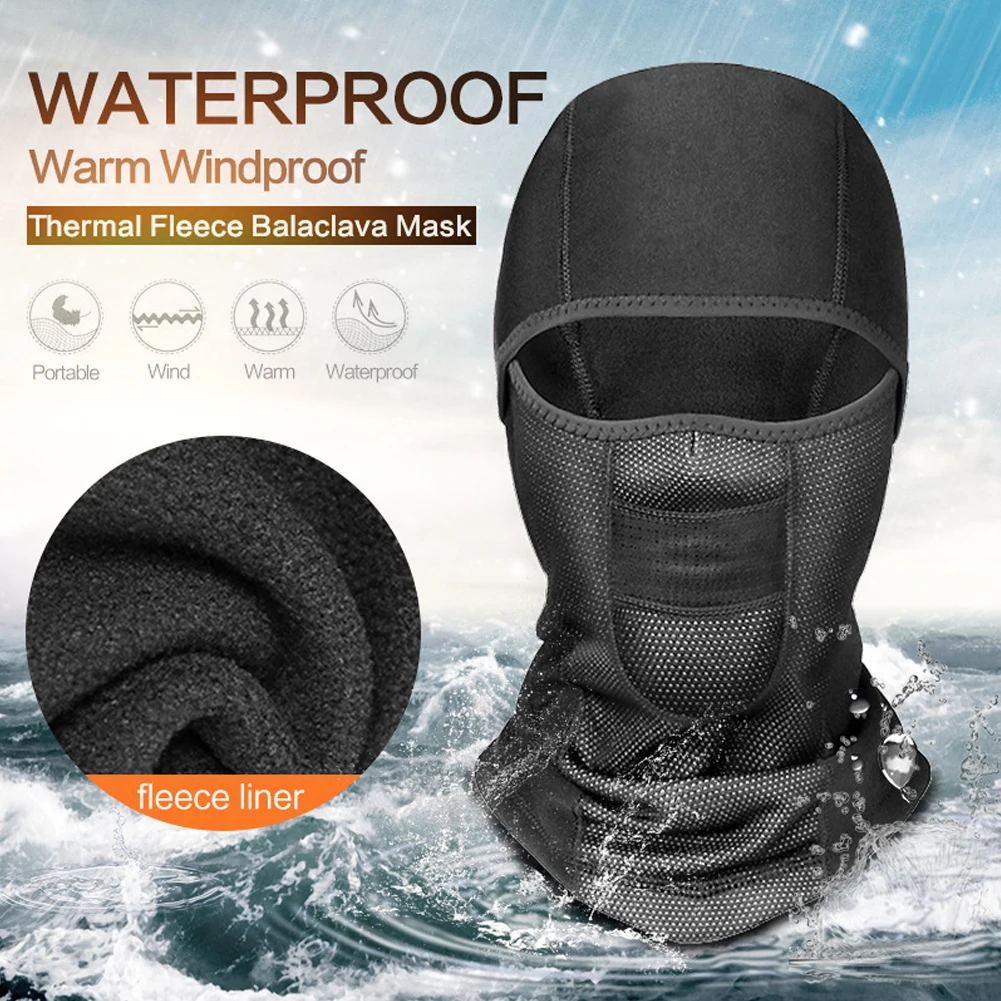 

Riding Unisex Winter Warm Hat Motorcycle Waterproof Windproof Face Mask Hat Neck Helmet Beanies Bicycle Thermal Fleece Balaclava