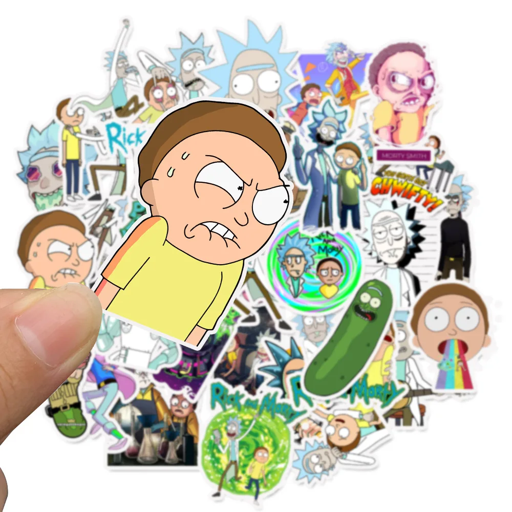 35 шт. наклейки rick and morty с героями мультфильмов наклейка для сноуборда багажа Холодильник автомобиля-Стайлинг наклейки для ноутбуков