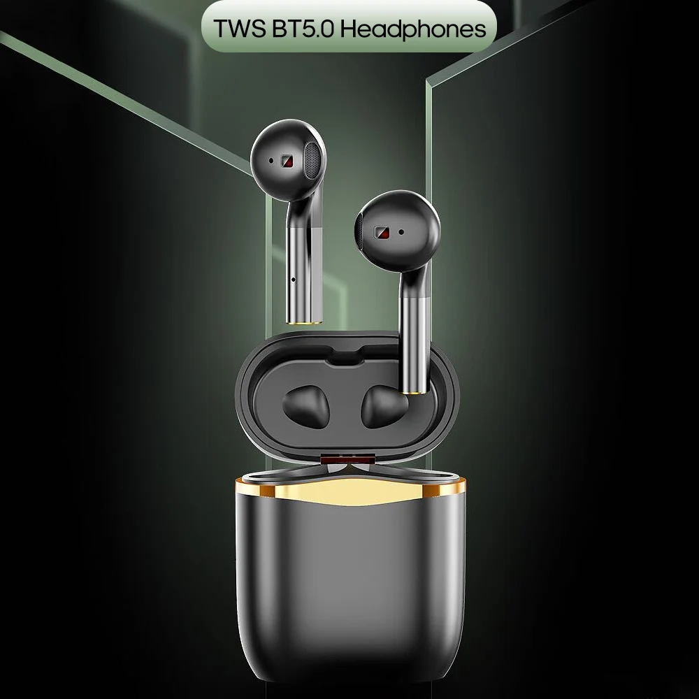 Wirelessly Earbuds BT 5.0 Headphones TWS True Wirelessly Stereo Earphones with Charge Case Mic Hi-fi Sound One-Step Pairing