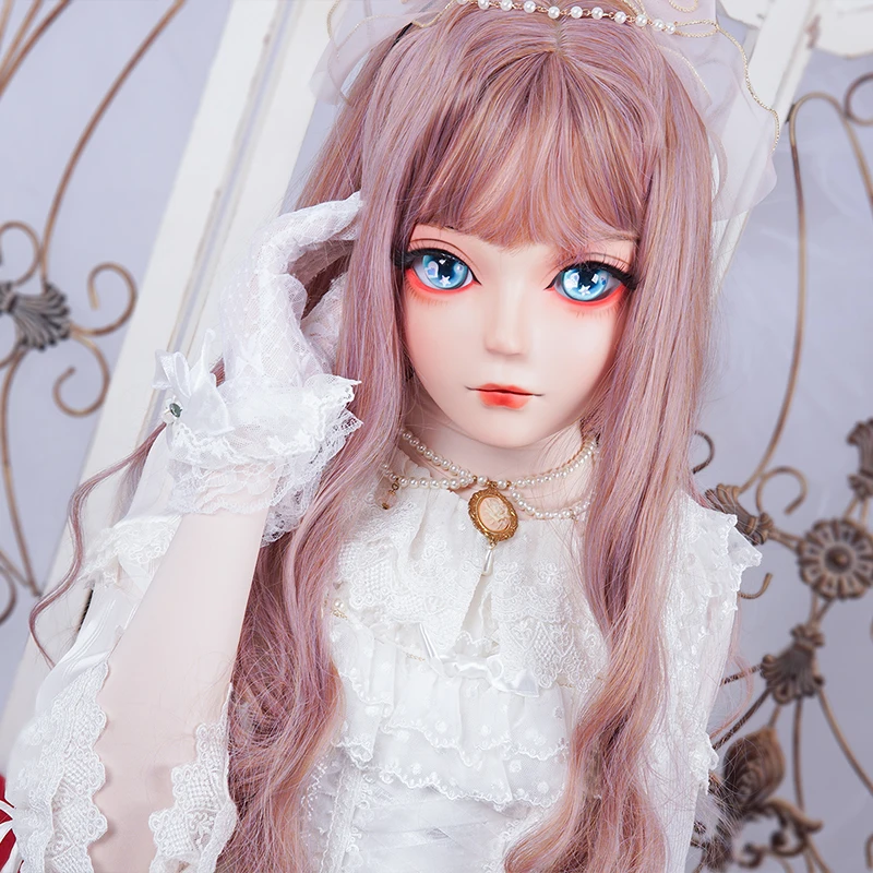(HIDOLLS 25) Handmade Female Girl Silica Resin Half Head Cosplay Japanese Role Play BJD Kigurumi Masks Crossdresser Doll Mask