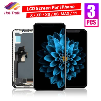 

3 PCS/Lot AAA+OLED For iPhone X XS XR Xs Max LCD Display For iPhone 11 Pro Max Digitizer LCD Screen With True Tone