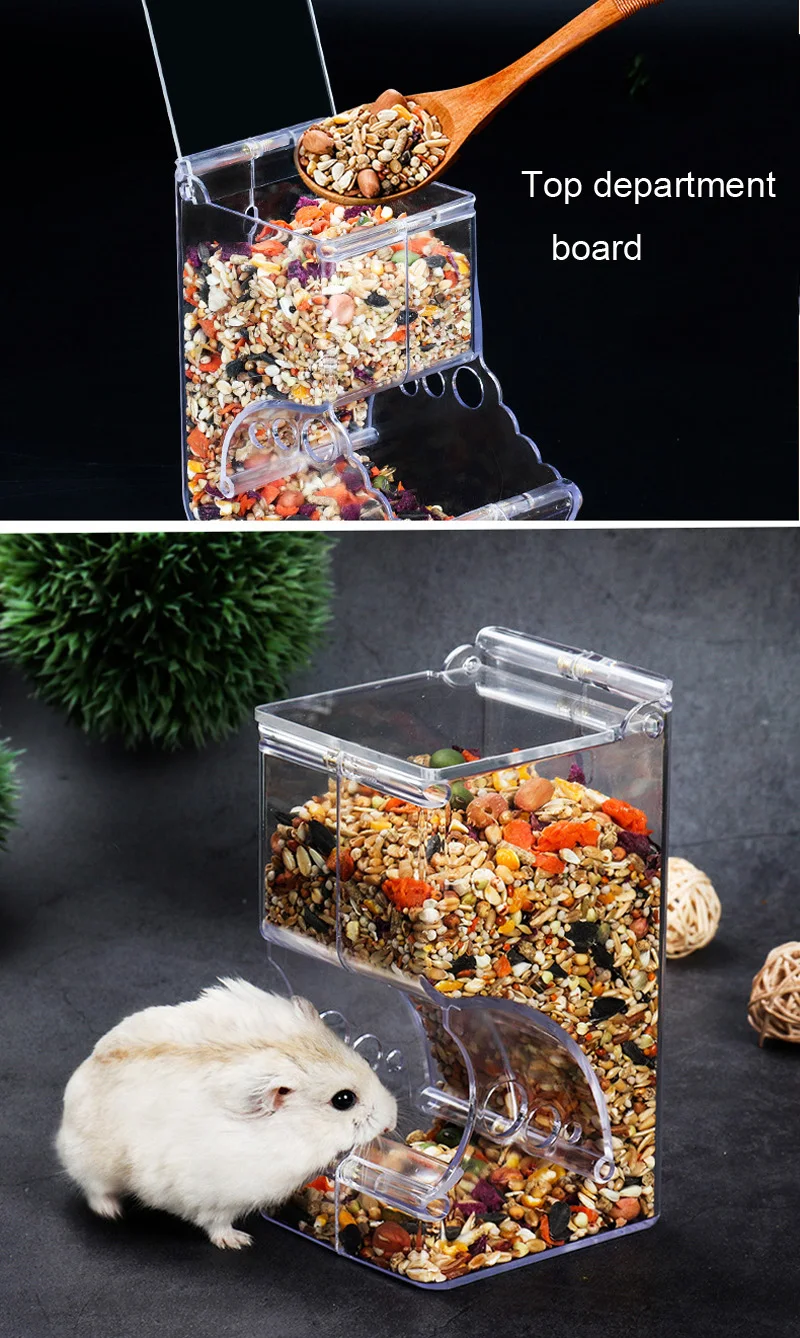 Automatic Guinea Pig Feeder Transparent Acrylic Hamster Hedgehog