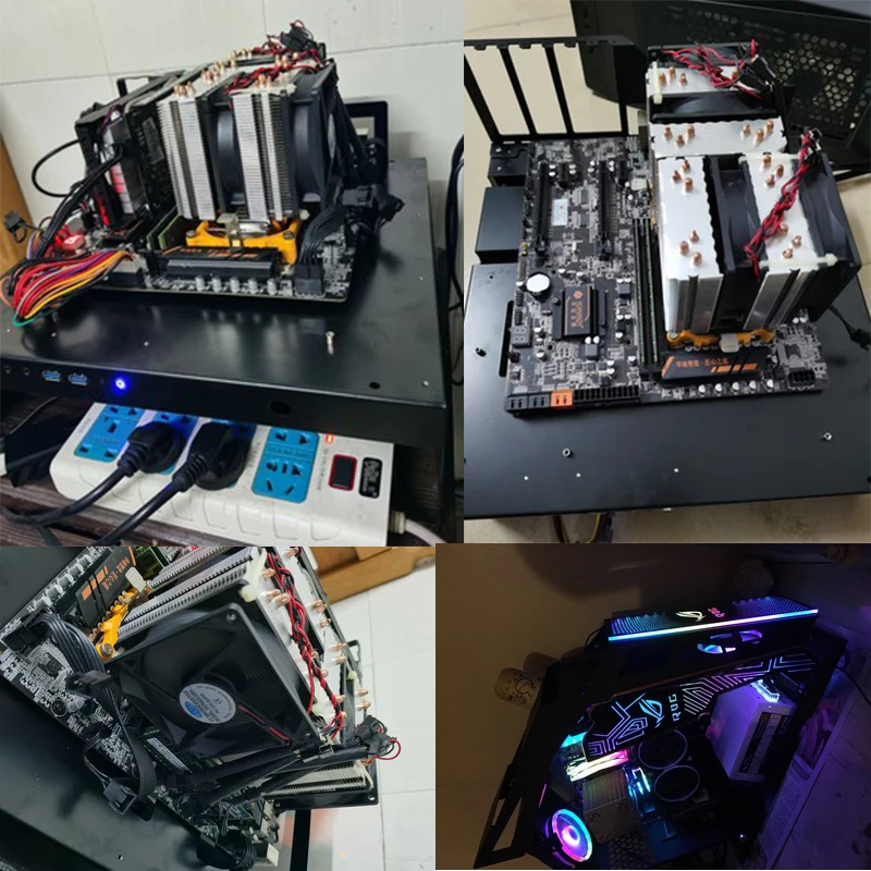 DIY Computer Case Rack ITX MATX ATX EATX Motherboard Open Desktop with 12cm Fan Frame Water-Cooler Bracket Universal Chassis