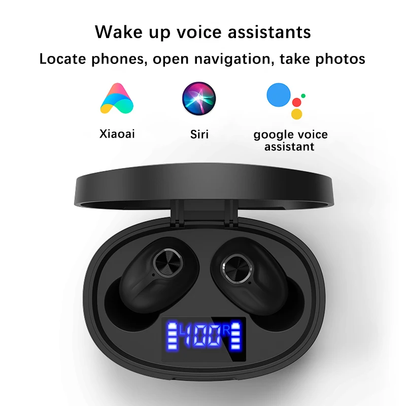 T15 TWS Wireless Bluetooth Earphone IPX7 LED Display Earphone 8D Stereo Music Noise Canceling earpiece For iPhone and Android