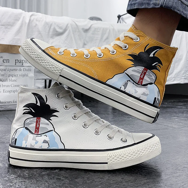 

Shaking Voice Network Red Celebrity Style High-Board Canvas Shoes Autumn Hong Kong Style Men's Trendy Shoes Youth Street Fashion